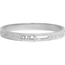 Celikchi Kadın Oynar Üç Taş Model Çelik Bilezik