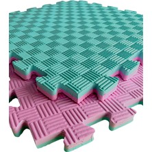 Elga Tatami 50X50X2,6 cm Su Yeşili - Pembe Yer Minderi (Puzzle Mat)