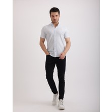 Citra Esnek Dokulu Waffle Çizgili Kumaş Günlük Erkek Gömlek