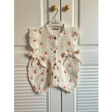 Leona Luxe Kirazlı Müslin Kumaş Tulum