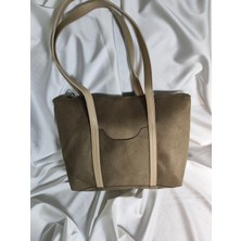 Leaf Accessory  Büyük Boy Çanta, Fermuarlı, Elde ve Omuz Askılı, Kahverengi
