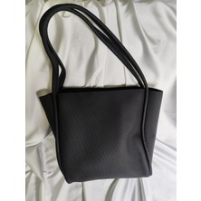 Leaf Accessory Büyük Boy Çanta, Fermuarlı, Elde ve Omuz Askılı, Siyah