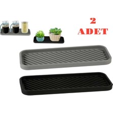 Çok Amaçlı Mutfak ve Banyo Organizer, Siyah-Gri Yağdanlık Standı