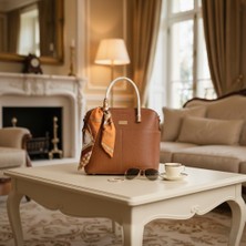 A02Teks Kadın Fularlı Fermuarlı  Shopper El ve Omuz Çantası