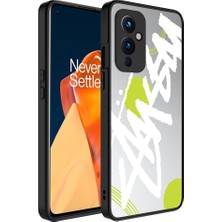 Zore One Plus 9 Kılıf Aynalı Desenli Kamera Korumalı Parlak Msra Mirror Kapak-Yazı