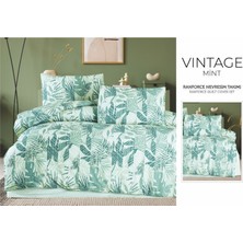 Bella Home Nevresim Takımı Çift Kişilik %100 Pamuk Kutulu Vintage Mint