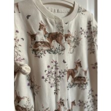 Leona Luxe Ceylan Desenli Şapkalı Bebek  Patiksiz Tulum