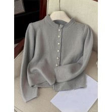 Ugdelia Kadın Incili Yumuşak Dokulu Triko Hırka