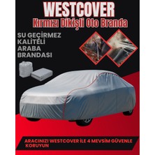 WestCover Ds Automobiles Ds 4 Uyumlu(Kırmızı Dikişli-Gri) Oto Branda,çadırı