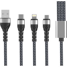 Zore Siyah Bax 3 In 1 USB Kablo 1.2m