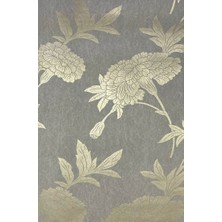 Teodora Gold Çiçek Desenli  Dokulu Ucuz Duvar Kağıdı 716863