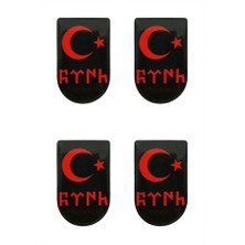 Aresoutdoors Şarjöraltı Sticker Bayrak Etiketi 4 Adet Siyah Kırmızı Bayrak Desenli