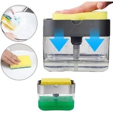 Datatek Ikisi Bir Arada  Basmalı Pratik Sıvı Sabunluk Pompası ve Bulaşık Yıkama Süngeri Haznesi