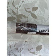 Teodora Beyaz Kahverengi Yaprak Desen Dokulu Ucuz Duvar Kağıdı 53614