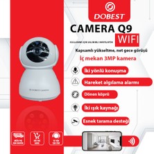 Dobest Iç Mekan Güvenlik Kamerası, Akıllı Wifi Cihazı. 1080P Hd Çözünürlüğü, Kör Nokta Olmayan 360 Derece Dönüşü Destekler, Sd Kart Depolama ve Bulut Depolama ile Uyumludur.