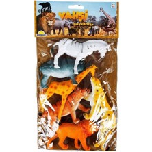 AyrStore 0715 Vahşi Hayvanlar Poşetli 6'lı Hayvan Oyun Seti -Sunman