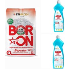 Boron Toz Deterjan Beyazlar Için 4 kg 26 Yıkama +2 Adet Aquabor Bulaşık Deterjanı