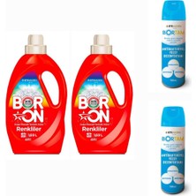 Doğal Sıvı Çamaşır Deterjanı Boron Renkliler Için 26*2 Yıkama+ Bortam Dezenfektan 500 Ml*2 Adet