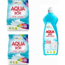 Boron Çamaşır Deterjanı Renkliler Için 80 Yıkama 12 Kg+ Aquabor Bulaşık Deterjanı 650 ml