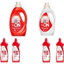 Boron Doğal Mineralli Sıvı Çamaşır Deterjanı Renkli ve Beyazlar Için 52 Yıkama+ Bulaşık Deterjanı