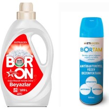 Doğal Mineralli Sıvı Çamaşır Deterjanı Boron Beyazlar Için 26 Yıkama+ Bortam Dezenfektan