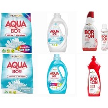 Boron Aquabor Aylık Temizlik Seti Çamaşır Deterjanı 146 Yıkama + Bulaşık Makine Için+ Bulaşık Elde Yıkama