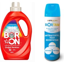 Doğal Mineralli Sıvı Çamaşır Deterjanı Boron Renkliler Için 26 Yıkama+ Bortam Dezenfektan