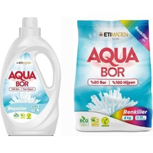 Aquabor Çamaşır Deterjanı Toz 6 kg Renkliler Için+33 Yıkama Beyazlar Için Sıvı