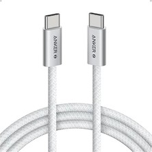 AyrStore Zolo USB C To C 240 W Hızlı Şarj Örgülü 1 M Kablo A8060, Beyaz