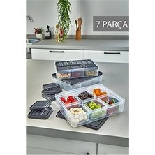 AyrStore 7 Bölmeli Sızdırmaz Saklama Kabı Kahvaltılık ve Buzluk Saklama Kabı Vakumlu Kapaklı Set
