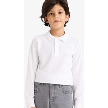 DeFacto %100 Pamuk Regular Fit Pike Uzun Kollu Polo Tişört Erkek Çocuk L0288A626SP
