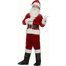 Bkmc Kadife Kumaş Lüks Noel Baba Kostümü Lüks Kadife Yılbaşı Parti Kostümü