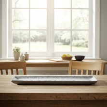 Külsan 41024.GG - Polaris Gri Granit Efektli 6'lı Servis Tabağı 53x16,2 cm, Thermoset Melamin