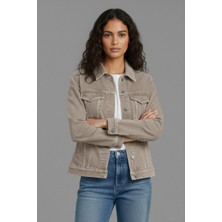 Wkm Kadın Rahat Kesim Çift Cepli Denim Kot Ceket