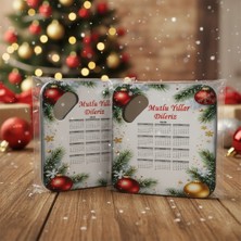 Yılbaşı Açacak Magnet Kare Yeni Yıl Konseptli Buzdolabı Süsü Naylon Ambalajlı Promosyon Hediye