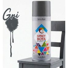 Badem10 Normal Gri Sprey Boya 400 ml Metal Ahşap Beton Yüzeylere Uygun Hobi Dekoratif Amaçlı Sprey Boya