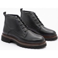 40000 Erkek Kalın Tabanlı Bot Bs.siyah Deri