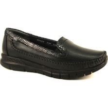 Forelli 29423-G Siyah Kadın Hakiki Deri Ayakkabı