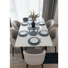 Mtg Jüt Tasarım El Emeği Doğal Jüt Kordon Halattan Gri Renk Salyangoz Model Amerikan Servis Takımı / 6 Adet Supla / 1ADET Runner / 1 Adet Ekmek Sepeti