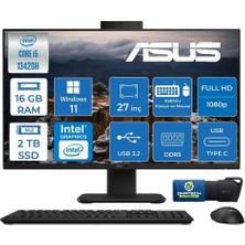 Asus V400 V470VAK-I58512B0D I5-13420H 16GB Ddr5 2 Tb SSD UHD 27" Fhd WİN11 Pro Aio Pc + USB Bellek
