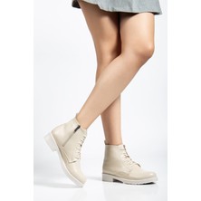 Etiler Collection 165-225 Bej Yanki Bağcıklı Fermuarlı Günlük Kadın Bot