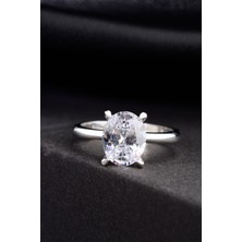 Innuendo 925 Ayar Gümüş 10X8 mm 4 Karat Oval Tektaş