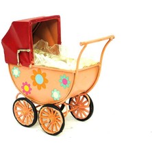 Costurera Dekoratif Metal Bebek Arabası Biblo Vintage Hediyelik