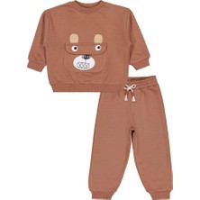 Civil Boys Cep Ayı Nakışlı 2-5 Yaş Eşofman Takımı - Kahve 2-3 Yaş