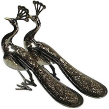 Costurera Tavuskuşu 2'li Set Biblo Pirinç Dekoratif Hediyelik