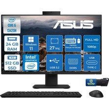 Asus V400 V470VAK-I58512B0D I5-13420H 24 GB Ddr5 512GB SSD UHD 27" Fhd WİN11 Pro Aio Pc + USB Bellek