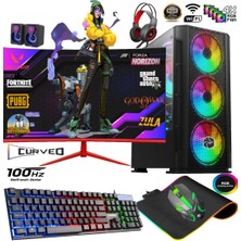 Apphirex TC70X Ryzen 5 5500 32GB 1tb M2 SSD RX580 8gb 24'' Curved Masaüstü Oyuncu Bilgisayarı Hazır Sistem