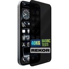 iPhone 15 Uyumlu Mohseven Safir Coating Privacy Hayalet Temperli Cam Ekran Koruyucu Siyah