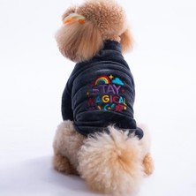 Pawstar Antrasit Jaipur Magic  Nakışlı Yumuşak Kedi Köpek Ceketi Kedi Köpek Elbisesi Kedi Köpek Kıyafeti
