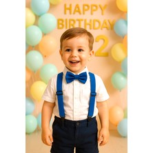 LACİVERT RENKLİ ERKEK ÇOCUK  PAPYON VE PANTOLON ASKI SETİ- KUTULU- 